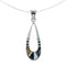 Southwest Multicolor Inlay Sterling Silver Box Chain Necklace Set JX129114